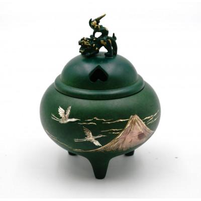 ふるさと納税 高岡市 [高岡銅器]香炉 赤富士山 獅子蓋