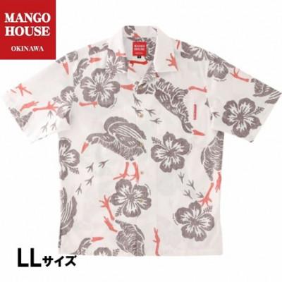 ふるさと納税 うるま市 [マンゴハウスのかりゆしウェア]メンズ LLサイズ オフブラウン ヤンバルクイナウォーク251168