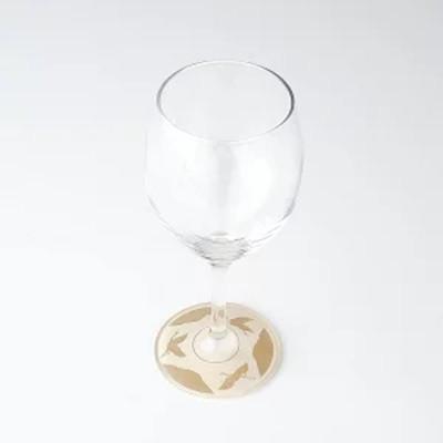 ふるさと納税 海南市 紀州塗り [ぬりもん de Verre] ワイングラス 「蒔絵/万葉鶴・白」単品 300ml