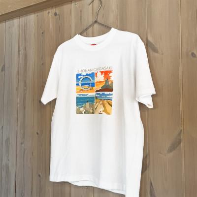 ふるさと納税 茅ヶ崎市 湘南・茅ヶ崎で描く、海を感じるイラストアート『湘南ランドスケープ』Tシャツ Mサイズ