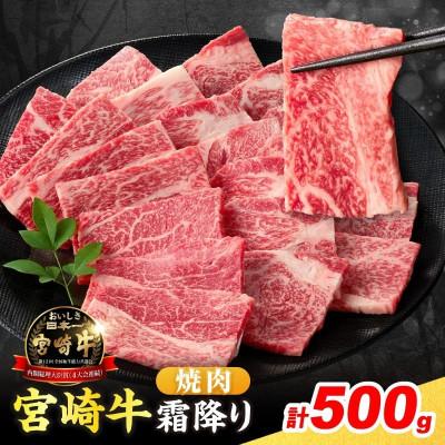 ふるさと納税 日南市 宮崎牛 霜降り 焼肉 計500g 肉質等級4等級以上(日南市)