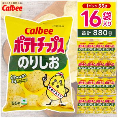 ふるさと納税 城里町 カルビー ポテトチップス のりしお 1ケース(55g×16袋) 数量限定
