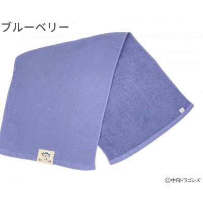 ふるさと納税 大垣市 [中日ドラゴンズとのコラボアイテム]のこり染×ドアラフェイスタオル ブルーベリー