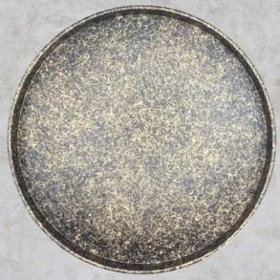 ふるさと納税 九度山町 木製 丸トレイ 乱糸 (マット仕上げ) 漆黒