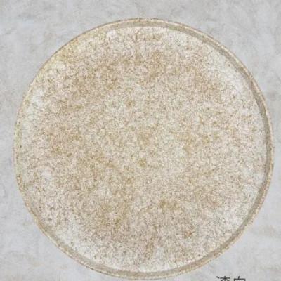 ふるさと納税 九度山町 木製 丸トレイ 乱糸 (マット仕上げ) 漆白