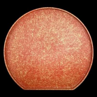 ふるさと納税 高野町 木製 半月トレイ 乱糸 (マット仕上げ) 本朱