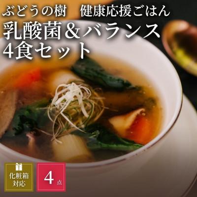 ふるさと納税 岡垣町 [毎日の食事にちょい足し]ぶどうの樹の「健康応援ごはん」乳酸菌が摂れる&amp;バランス4食セット