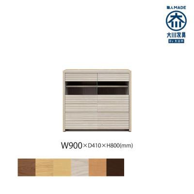 ふるさと納税 大川市 無垢リビング家具コリーナ(サイドボード・リビングボード)90cm WOWH(ホワイトオーク)