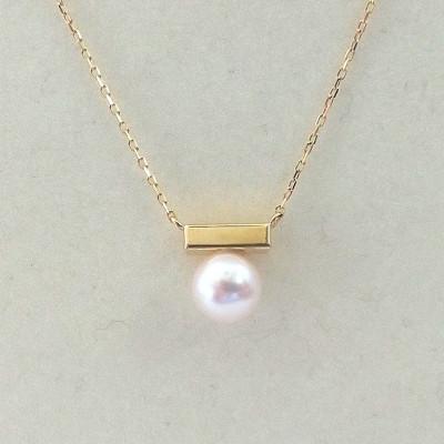 ふるさと納税 鳥羽市 伊勢志摩あこや本真珠ネックレス・プチレクタングルK18 250-10