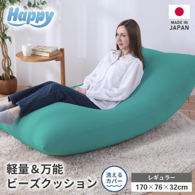 ふるさと納税 あわら市 [ナイルブルー]ソファにもベッドにも◎軽量&amp;万能ビーズクッション|ハッピーレギュラー