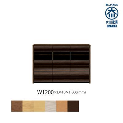 ふるさと納税 大川市 無垢リビング家具コリーナ(サイドボード・リビングボード)120cm WODB(オークダーク)