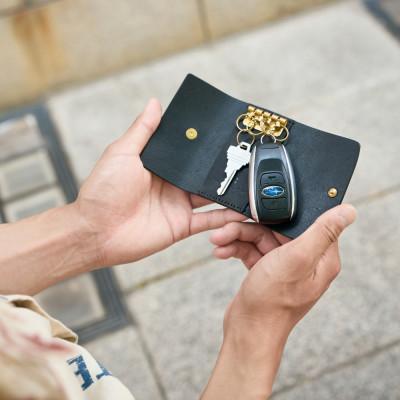 ふるさと納税 豊岡市 豊岡財布 haaki Leatherキーケース HLC501 ネロ