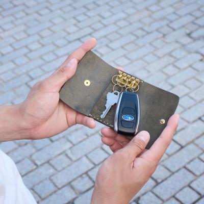 ふるさと納税 豊岡市 豊岡財布 haaki Leatherキーケース HLC501 グリージオ