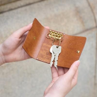 ふるさと納税 豊岡市 豊岡財布 haaki Leatherキーケース HLC501 コニャック