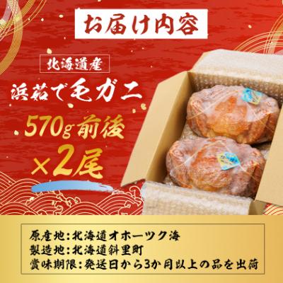 ふるさと納税 斜里町 北海道産　浜茹で毛ガニ　570g前後×2尾 |  | 03