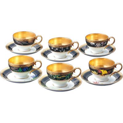 ふるさと納税 伊万里市 四季彩舞曲ティー・コーヒー碗皿揃(6客)(絵変り)4656-AS/N50787(伊万里市)