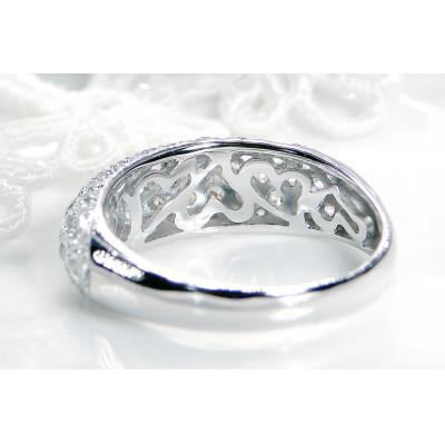 ふるさと納税 昭和町 pt900月甲丸 ダイヤモンド パヴェリング【1.0ct