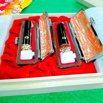 ふるさと納税 福知山市 【創業百余年】光秀ゆかりの実印・銀行印　黒水牛印鑑2本セット |  | 01