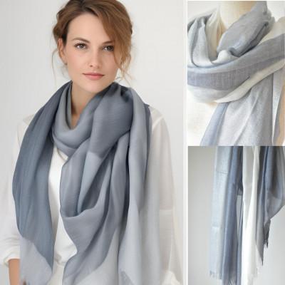 ふるさと納税 西桂町 【ストール】mutoのシルクカシミヤシリーズ　Stardust stole whiteの画像