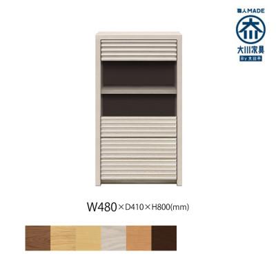 ふるさと納税 大川市 無垢リビング家具コリーナ(キャビネット)48cm R(右開き) WOWH(オークホワイト)