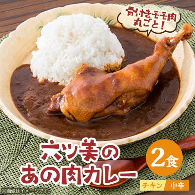 ふるさと納税 岡崎市 [食卓が騒然]国産おやどりの骨付きモモが丸ごと1本!/六ツ美のあの肉カレー中辛(2個セット)