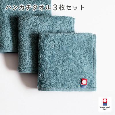 ふるさと納税 今治市 (今治タオル)今治ベーシックタオル ハンカチタオル 3枚セット グリーン[I002130HT3G]