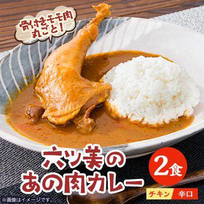 ふるさと納税 岡崎市 [食卓が騒然]国産おやどりの骨付きモモが丸ごと1本!/六ツ美のあの肉カレー辛口(2個セット)