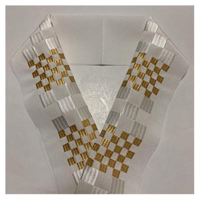 ふるさと納税 伊丹市 半衿 市松柄 ゴールド 刺繍