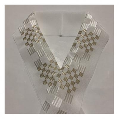 ふるさと納税 伊丹市 半衿 市松柄 シルバー 刺繍