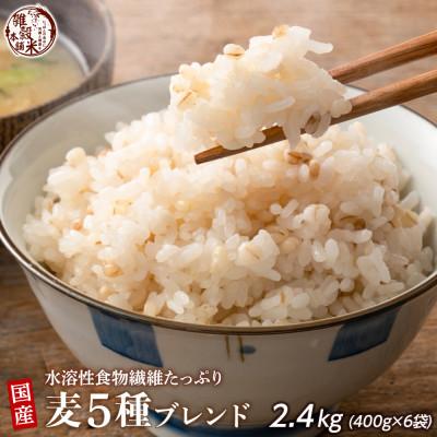 ふるさと納税 静岡市 国産 麦5種ブレンド 2.4kg(400g×6袋)