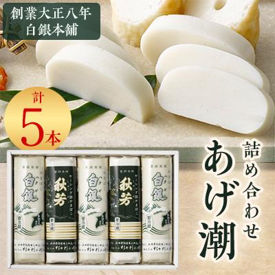 ふるさと納税 防府市 創業大正八年 白銀本舗 詰め合わせ「あげ潮5本セット」