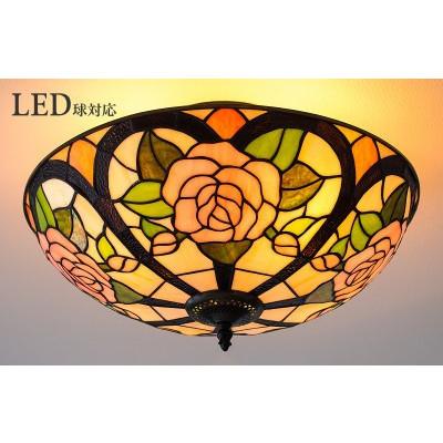 ふるさと納税 海南市 [ステンドグラスのランプシェード]シーリングライト(天井照明) ローズローズ