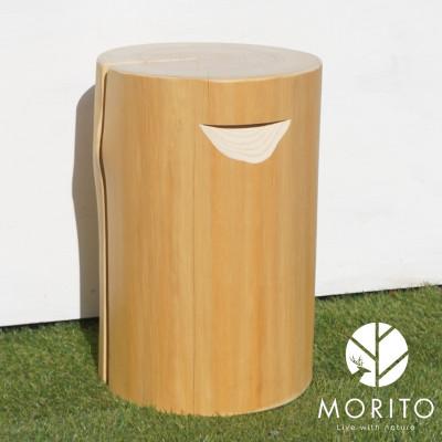 ふるさと納税 名張市 MORITO 森の丸太スツール[ヒノキ持ち手付き/磨き丸太仕上げ]
