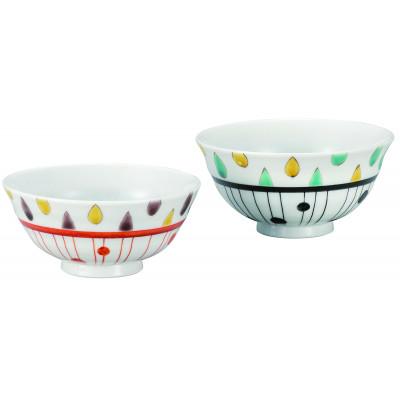 ふるさと納税 能美市 九谷焼 組飯碗・しずくライン