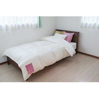 ふるさと納税 盛岡市 ダブル tsumugi 羽毛布団[合掛け]装飾:さんさ裂き織(ピンク)