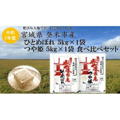 ふるさと納税 登米市 [精米]令和7年宮城県登米市産「ひとめぼれ」5kg「つや姫」5kg 合計10kg 食べ比べセット
