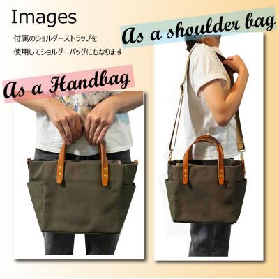 ふるさと納税 守谷市 【倉敷産帆布×本革】オールデイキャリー【M】(黒×黒) |  | 02