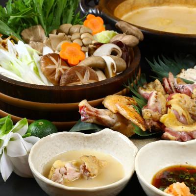 ふるさと納税 井川町 備長炭で炙った比内地鶏の濃厚な水炊き鍋[3人前セット]重箱入り 贈り物にもおすすめ♪