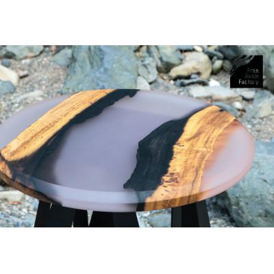 ふるさと納税 和歌山市 サイドテーブル(ウッドレジン)黒柿クリア