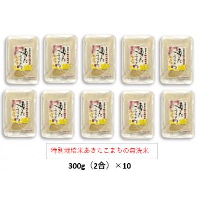 ふるさと納税 大潟村 令和7年産特別栽培米あきたこまち無洗米3kg[300g(2合)×10個]使いやすくプレゼントにも便利