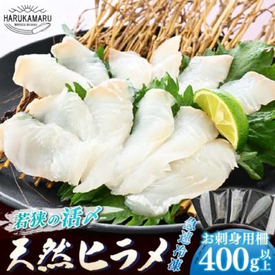 ふるさと納税 美浜町 若狭の天然活〆ヒラメ柵400g以上[お刺身用][解凍後、切るだけ]