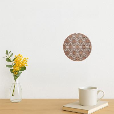 ふるさと納税 大川市 壁掛け和モダンウォールデコ 木製ウォールアートパネル ちょこ和(麻の葉ナチュラル)