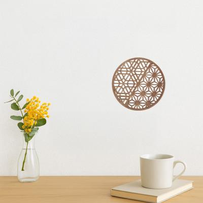 ふるさと納税 大川市 壁掛け和モダンウォールデコ 木製ウォールアートパネル ちょこ和(麻の葉胡麻ナチュラル)