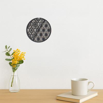 ふるさと納税 大川市 壁掛け和モダンウォールデコ 木製ウォールアートパネル ちょこ和(麻の葉胡麻ウォールナット)