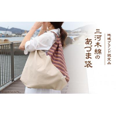 ふるさと納税 蒲郡市 三河木綿 あづま袋 エコバッグ 縞×クリーム_[G0538]