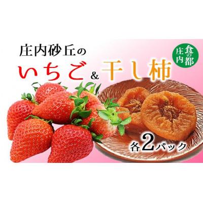 ふるさと納税 三川町 庄内砂丘のいちご&amp;干し柿[各2パック]※2026年1月中旬頃〜順次配送(HS4-254)