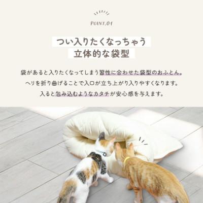 ふるさと納税 都城市 お布団屋さんが作った ねこのおふとん「はいるにゃん(R)」Mサイズ　ブラウン　ry0119mBR_1