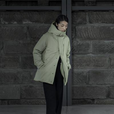 ふるさと納税 小樽市 北海道ダウン:RETAR NUY NITAY ダウンコート25 男女兼用 ピスタチオ/M