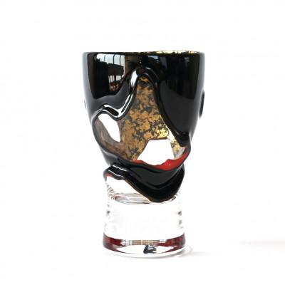 ふるさと納税 弥富市 漆とガラス破片が融合した酒器[包-TsuTsuMu-]ショットグラス / 緋入り