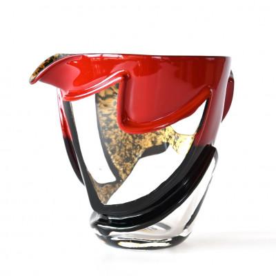 ふるさと納税 弥富市 漆とガラス破片が融合した酒器[包-TsuTsuMu-]片口 / 和色